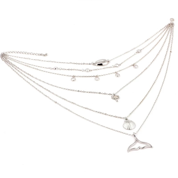 Bohemian Silver Layered Necklace - Picture 4 of 4